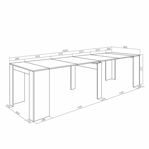 Schéma de conception de table modulaire avec dimensions