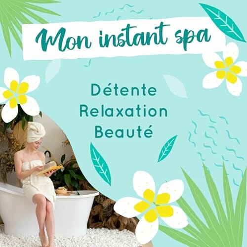 Femme détendue lisant dans un spa tropical.