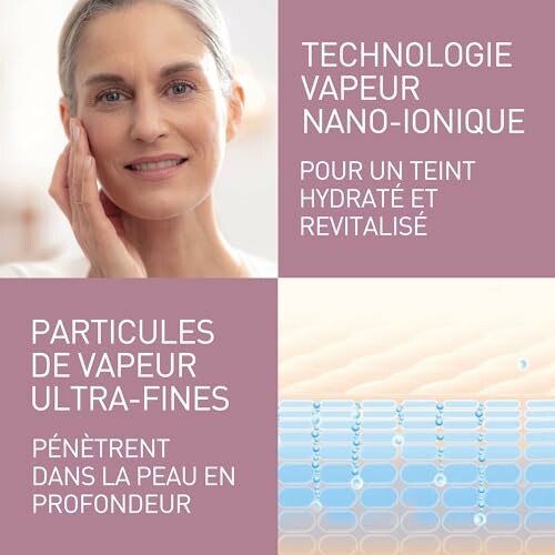 Technologie vapeur nano-ionique pour peau hydratée.
