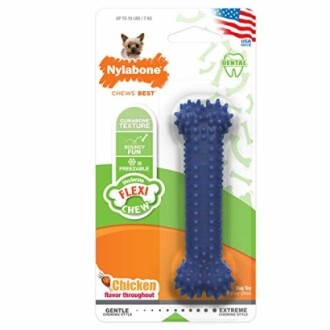 Jouet à mâcher pour chien Nylabone en forme d'os bleu