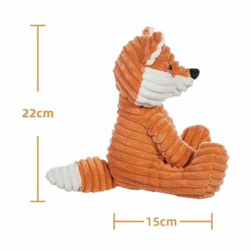 Jouet en peluche renard orange avec dimensions