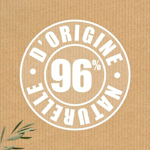 Label indiquant 96% d'origine naturelle