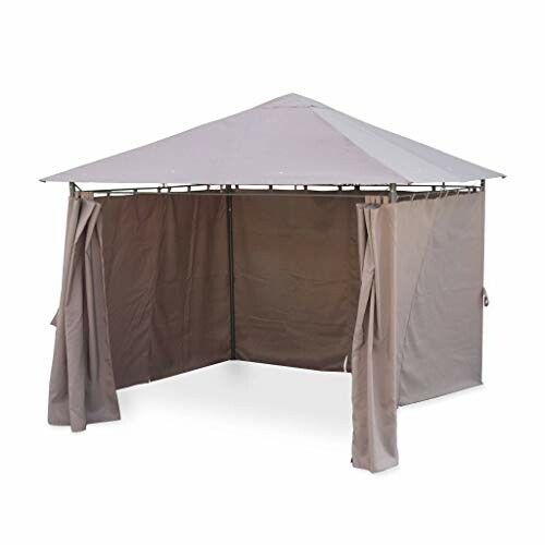 Tente de gazebo extérieur avec auvent et rideaux.