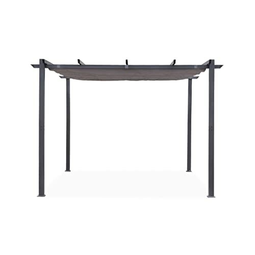 Pergola extérieure avec toit en tissu.