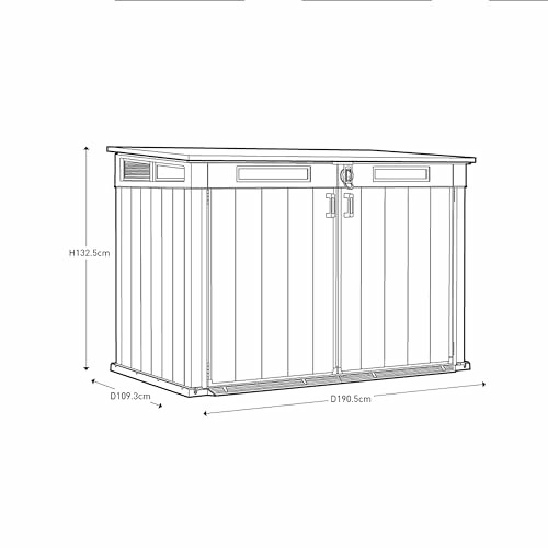 Diagramme d'un abri de jardin avec dimensions