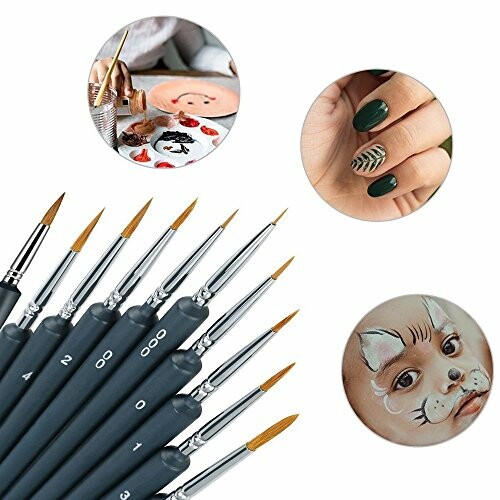 Brosses à peinture pour l'art des ongles et le maquillage de visage.