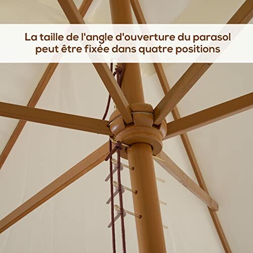 Mécanisme de réglage de l'angle du parasol.