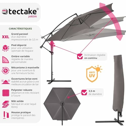 Parasol Déporté TecTake®