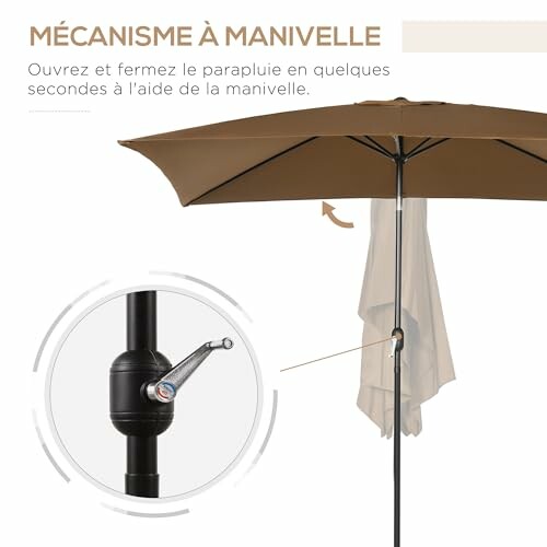 Parasol avec mécanisme à manivelle