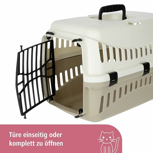 Boîte de transport pour animaux avec porte ouverte