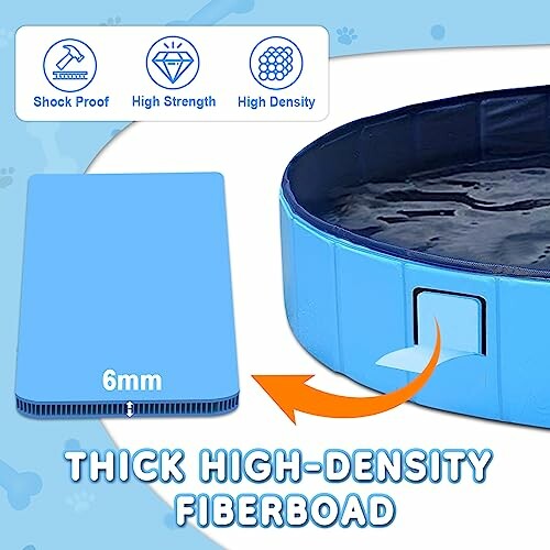 Piscine pour animaux avec panneau en fibre haute densité de 6 mm