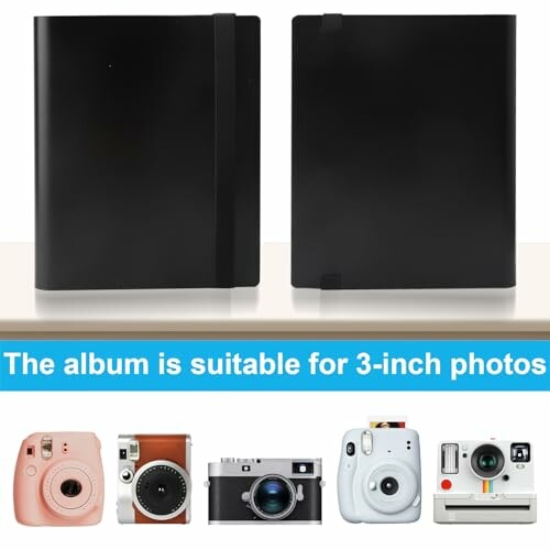 Album photo pour photos de 3 pouces avec différents appareils photo instantanés.