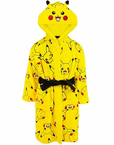 Peignoir jaune à motif Pikachu pour enfants