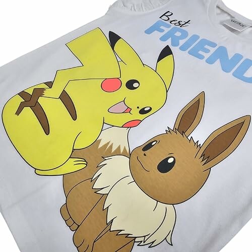 T-shirt avec Pikachu et Évoli, texte 'Best Friends'.