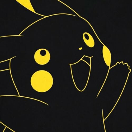 Silhouette de Pikachu en jaune sur fond noir.