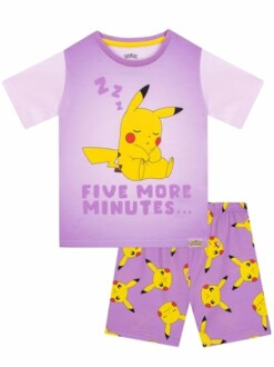 Pyjama violet avec Pikachu endormi