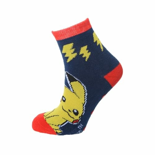 Chaussette Pikachu avec motif éclair.