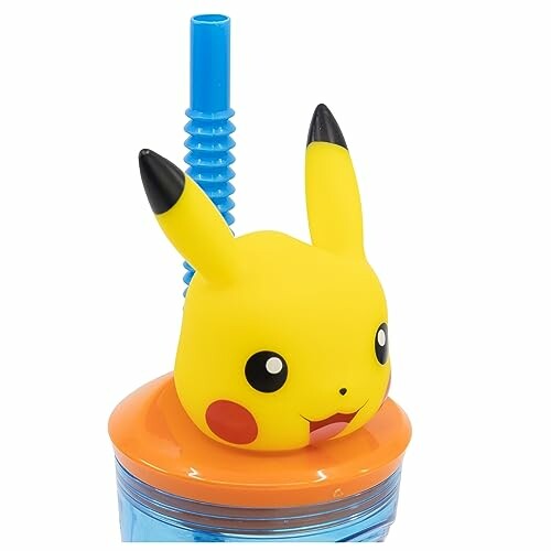 Tasse avec paille et tête de Pikachu