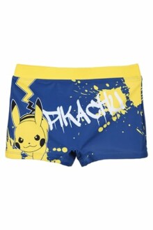 Short de bain Pikachu bleu et jaune pour enfant.