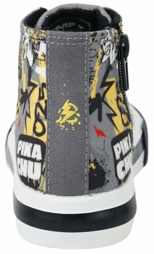 Chaussure haute avec motif Pikachu et éclairs.