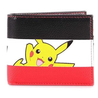 Portefeuille avec motif Pikachu en cuir multicolore.
