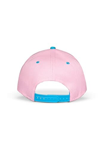 Casquette rose et bleue vue de dos
