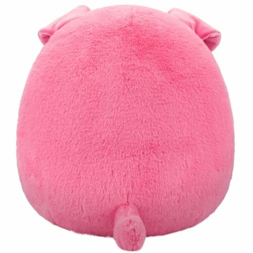 Cochon en peluche rose vu de dos