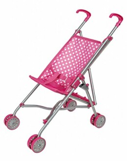 Poussette rose à pois pour enfant