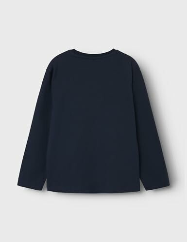 T-shirt à manches longues bleu marine uni.