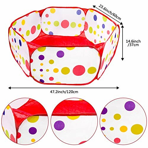 Parc de jeu coloré pour enfants avec motifs de points.