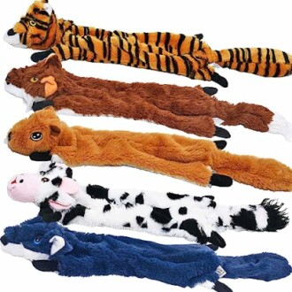 Jouets en peluche pour chiens en forme d'animaux.