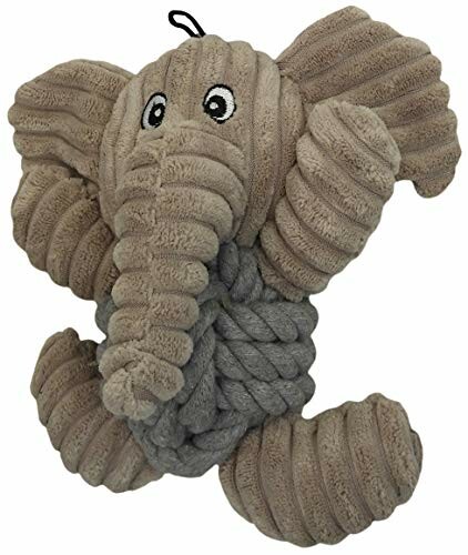 Jouet en peluche en forme d'éléphant avec texture cordée.