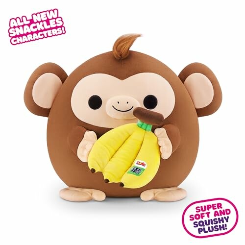 Jouet en peluche de singe tenant une banane