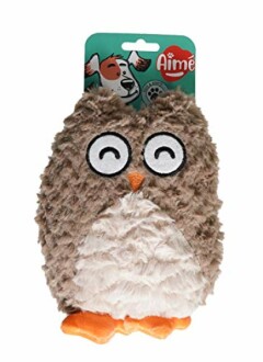 Jouet en peluche pour chien en forme de hibou.