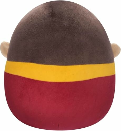 Vue arrière d'une peluche colorée.