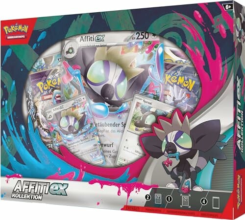 Boîte de collection Pokémon Affiti Ex avec cartes et figurine