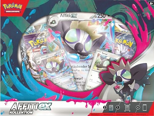 Boîte de collection Pokémon AffitiEX avec cartes et figurine