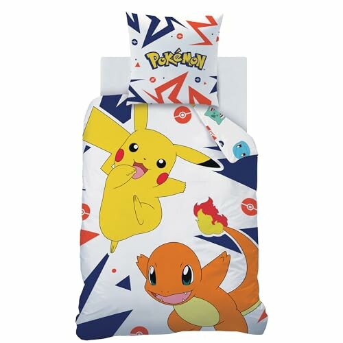 Housse de couette avec Pikachu et Salamèche