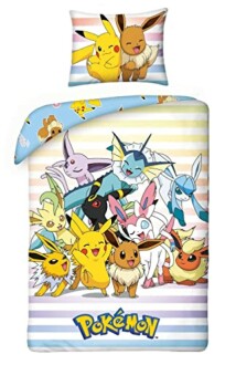 Housse de couette avec motifs Pokémon colorés