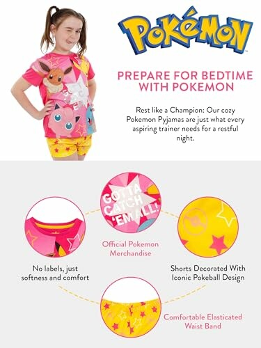 Ensemble de pyjama Pokémon avec motif Pikachu pour enfants.