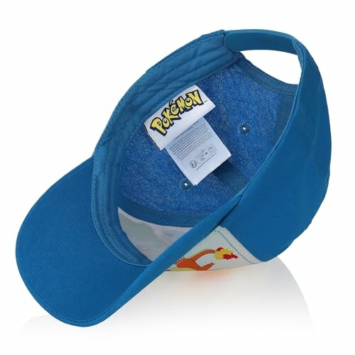 Casquette bleue Pokémon avec étiquette à l'intérieur