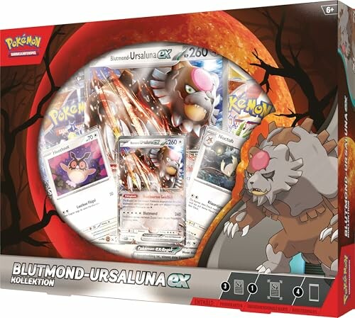 Boîte de collection Pokémon Blutmond Ursaluna EX avec cartes.