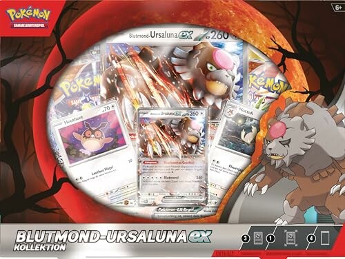 Boîte de collection Pokémon avec cartes Ursaluna et autres.