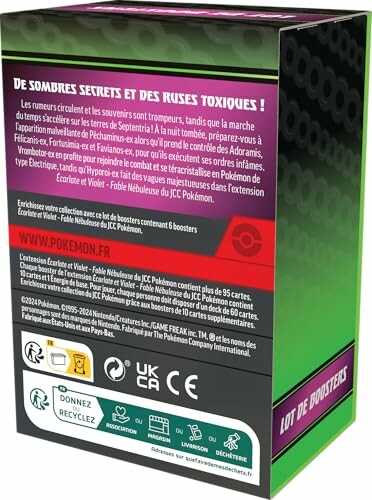 Boîte de lot de boosters Pokémon avec texte en français.