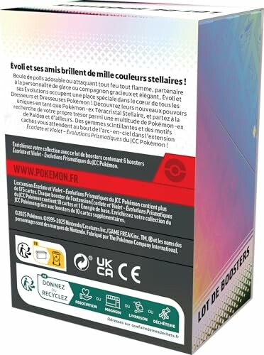 Boîte de boosters Pokémon avec texte en français