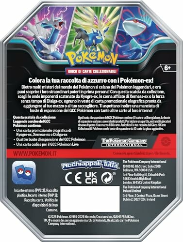 Boîte de collection de cartes Pokémon avec illustrations de Pokémon légendaires.