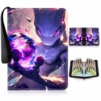 Porte-cartes avec personnage de Pokémon tenant une boule d'énergie.