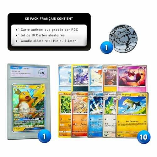 Pack de cartes Pokémon avec Raichu GX et autres cartes