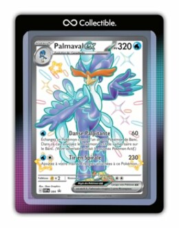 Carte Pokémon Palmaval EX avec statistiques et pouvoirs.