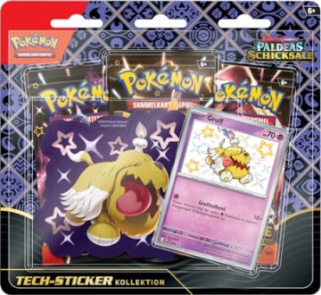 Ensemble de cartes Pokémon avec un autocollant et une carte Gruff.